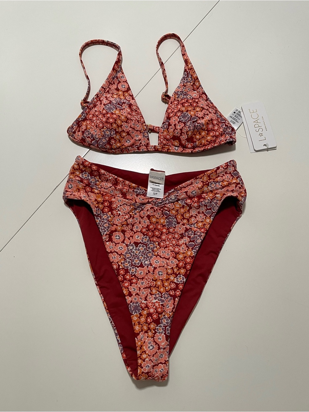 NWT I* Space Bikini set - Lily  of the valley 
Sz : Top XS , Bottom S